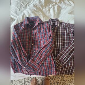 Ralph Lauren Boy's Casual Plaid Shirts - Red and Blue
